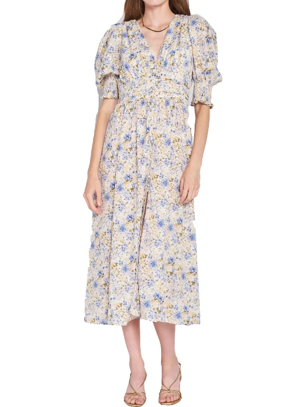 Hurry In Womens Floral Print Long Maxi Dress
