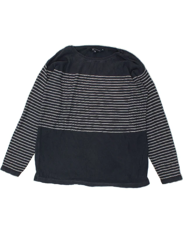 Holiday Sale CREW CLOTHING Womens Boat Neck Jumper Sweater UK 10 Small Navy Blue