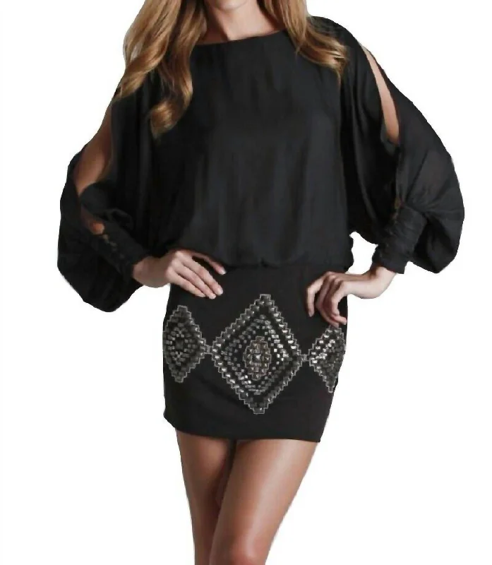 Extra Discounts Silk Georgette Dress in Black