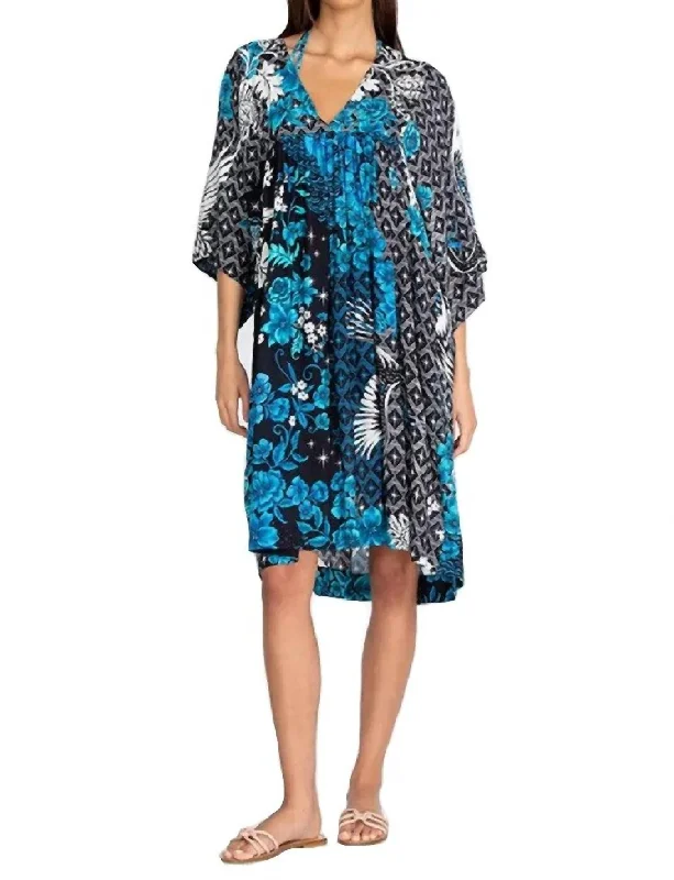 Act Fast Phoenix Dress in Blue Multi