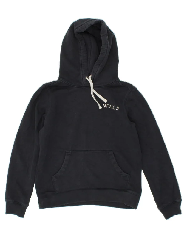 Weekend Deal JACK WILLS Womens Oversized Hoodie Jumper UK 8 Small  Navy Blue Cotton