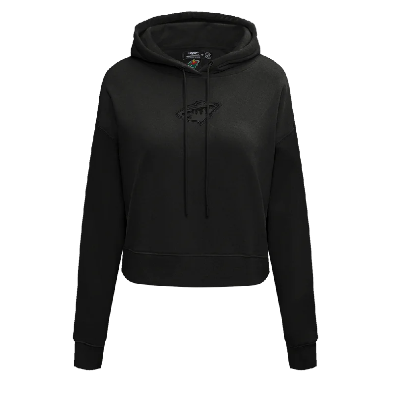 Exclusive Savings NHL MINNESOTA WILD NEUTRAL WOMEN'S CROPPED PO HOODIE (BLACK)