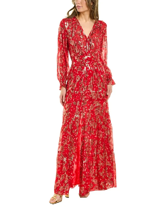 Bonus Savings ba&sh Tila Silk-Blend Maxi Dress