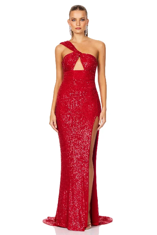 Factory Direct Sale Nookie Therese Sequin Gown - Scarlet Red