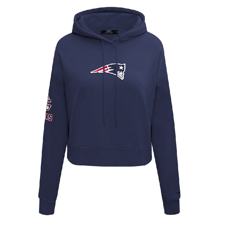 Holiday Sale NFL NEW ENGLAND PATRIOTS CLASSIC WOMEN'S FLC CROPPED PO HOODIE (MIDNIGHT NAVY) Holiday Sale NFL NEW ENGLAND PATRIOTS CLASSIC WOMEN'S FLC CROPPED PO HOODIE (MIDNIGHT NAVY)