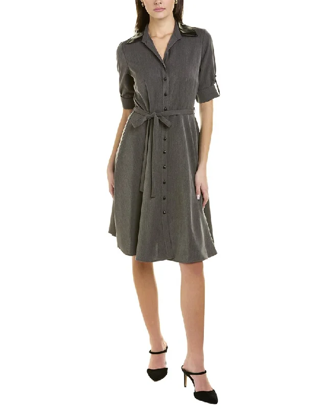Don't Wait Sharagano Stretch Sharkskin Midi Dress
