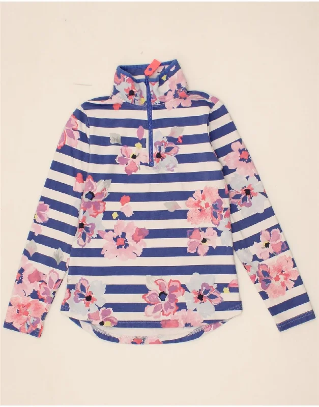 Best Bargains JOULES Womens Zip Neck Sweatshirt Jumper UK 8 Small Navy Blue Floral