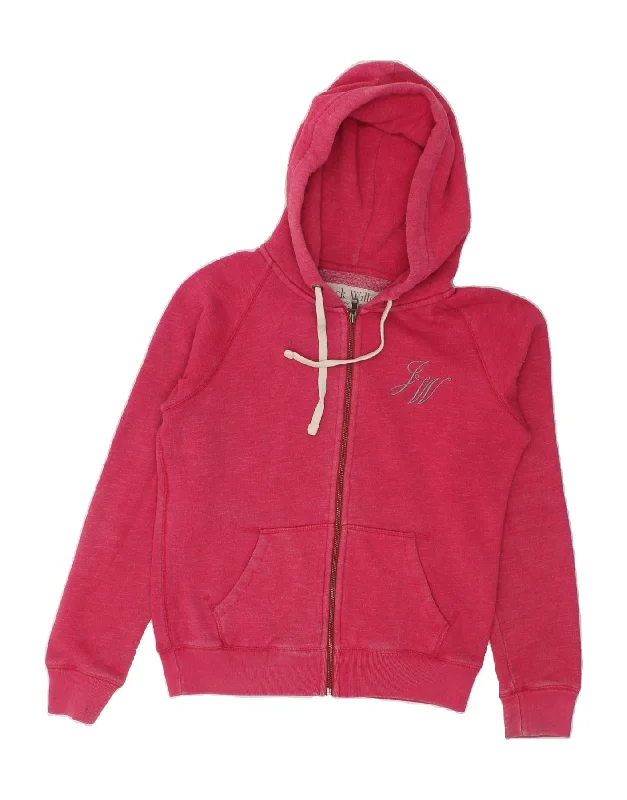 Must-Have Deals JACK WILLS Womens Zip Hoodie Sweater UK 10 Small  Pink Cotton