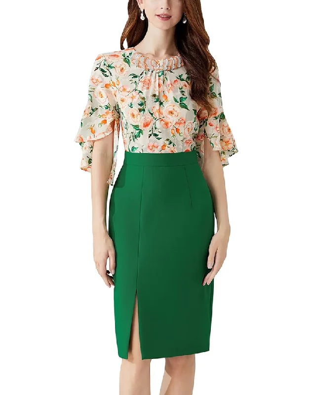 Sneak Peek Sale BURRYCO Elbow-Sleeve Midi Dress