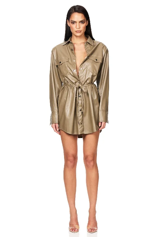 Daily Deals Nookie Off Duty Shirt Dress - Khaki