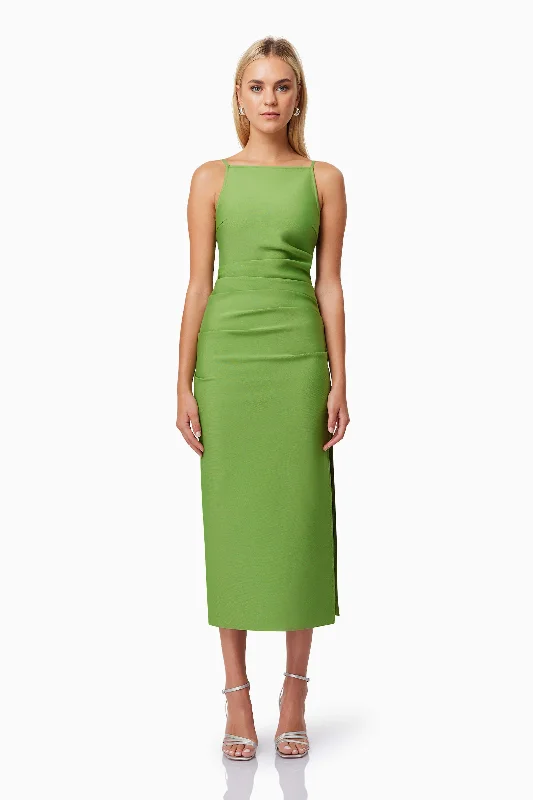 Sneak Peek Sale Rose Midi Dress - Green