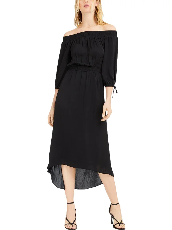 Price Buster Womens Hi-Low Off-The-Shoulder Maxi Dress
