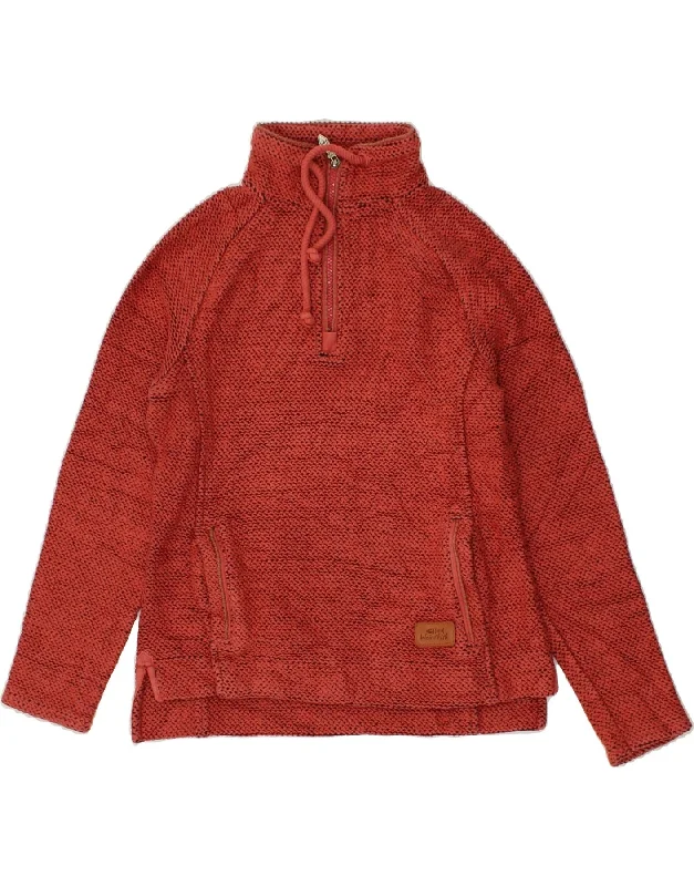 Bargain Prices WEIRD FISH Womens Zip Neck Sweatshirt Jumper UK 8 Small Red Cotton