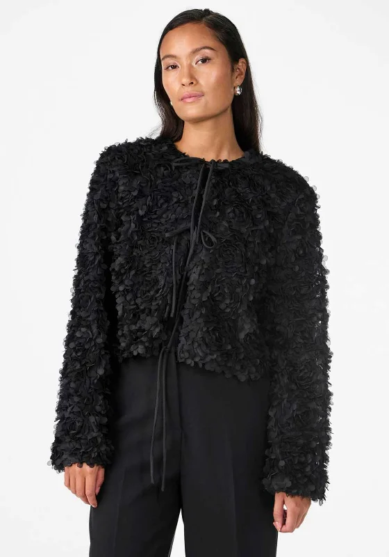Savings Galore Y.A.S Flowi Petal Textured Short Jacket, Black