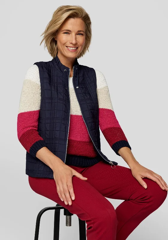 Deal Alert Rabe Check Pattern Light Gilet, Navy