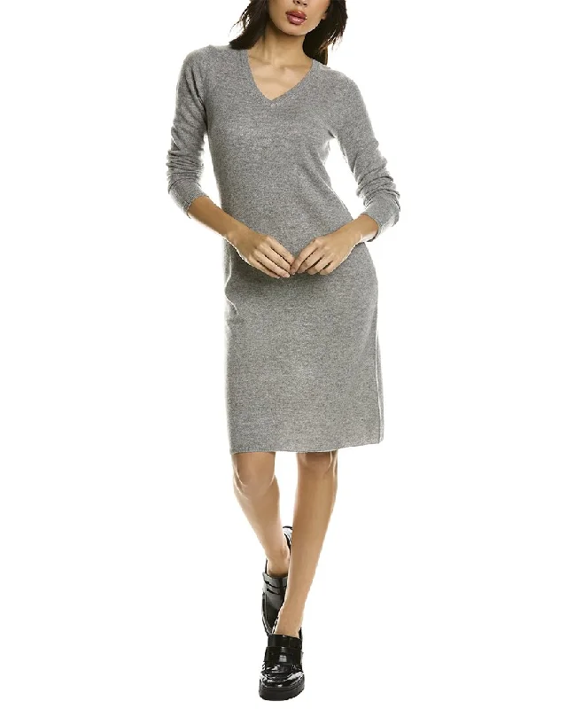 Seasonal Sale sofiacashmere V-Neck Cashmere Sweaterdress