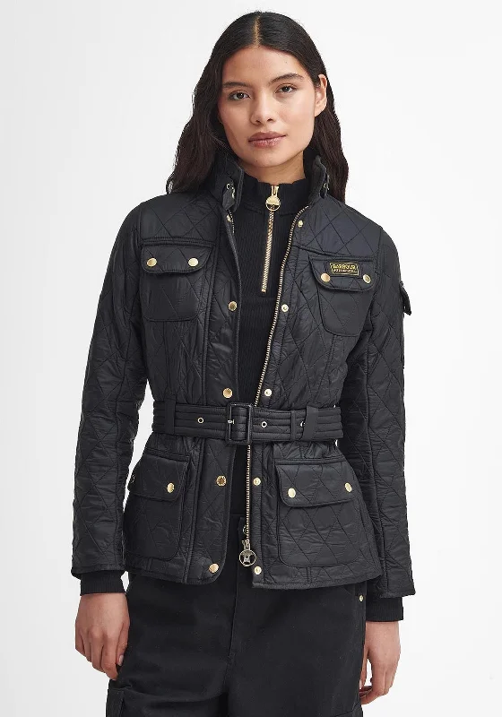 Limited Time Discount Barbour International Womens Polarquilt Jacket, Black