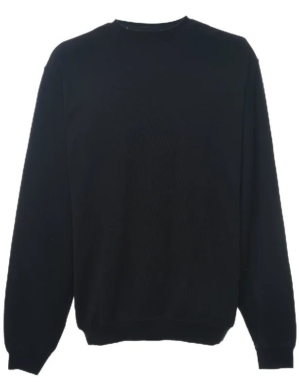 Now or Never Black Plain Classic Sweatshirt - L