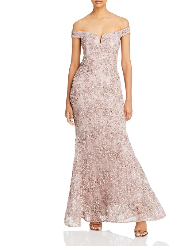 Exclusive Offers Womens Soutache Off-The-Shoulder Evening Dress