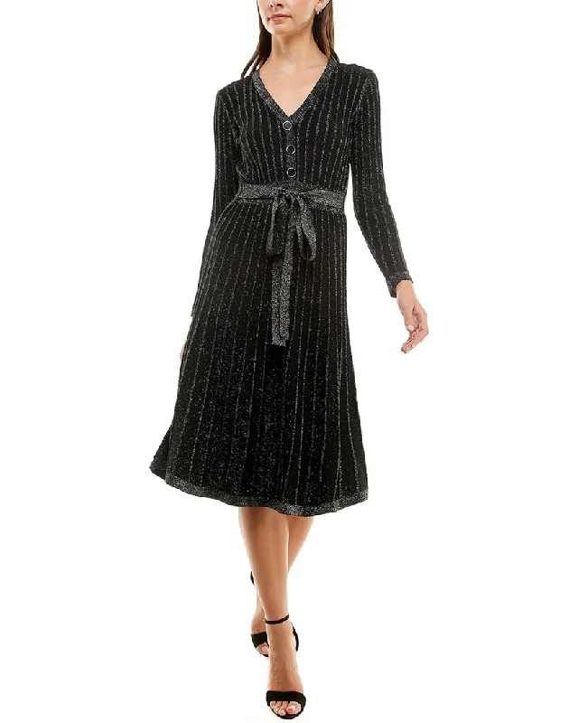 Referral Discount Nicole Miller Metallic Sweaterdress