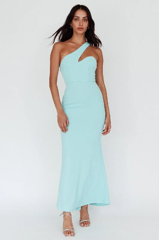 Extra Savings Shooting Stars One-Shoulder Maxi Dress Mint