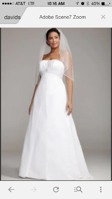 New Deals David's Bridal Strapless Satin Gown with Pleated BodiceStyle 9OP1