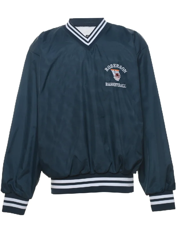 Midnight Madness Basketball Navy Embroidered Nylon Jersey - XL