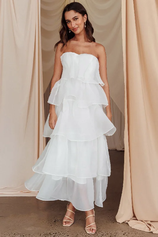 Anniversary Sale Behati Tiered Layer Midi Dress White