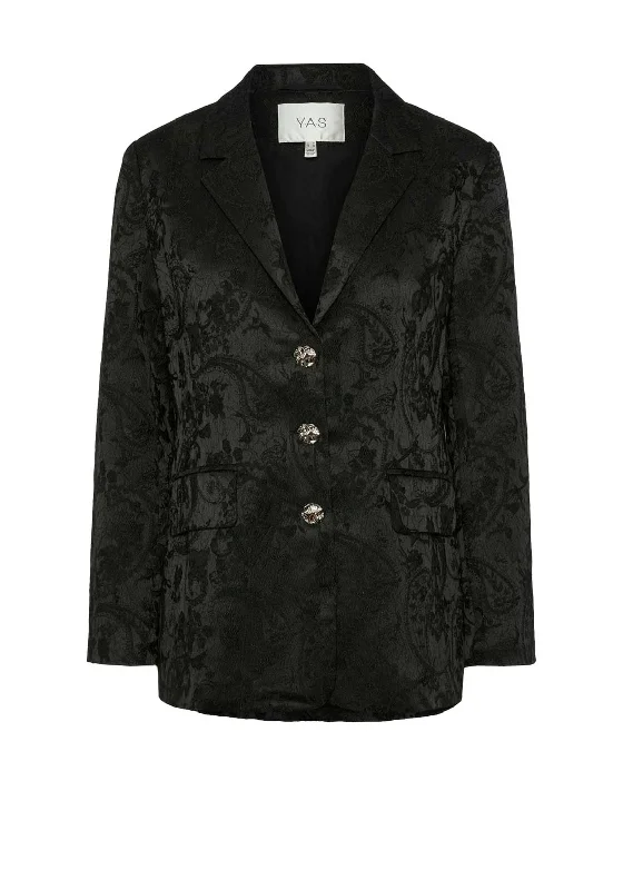 Reduced Prices Y.A.S Ronja Ornate Print Blazer, Black