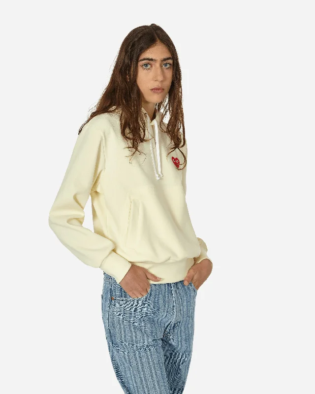Season Finale Sale Small Heart Hooded Sweatshirt Beige