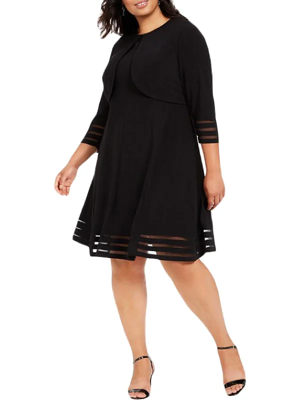 Buy More, Save More Plus Womens 2 PC Illusion Two Piece Dress