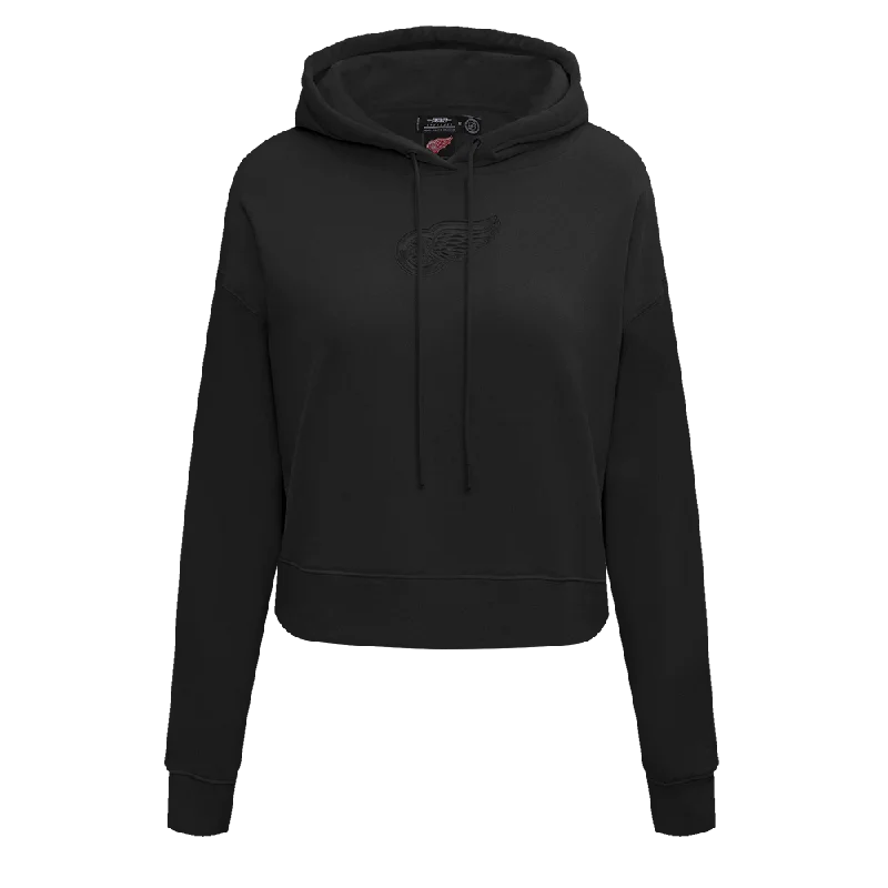 The Best Prices NHL DETROIT RED WINGS NEUTRAL WOMEN'S CROPPED PO HOODIE (BLACK)