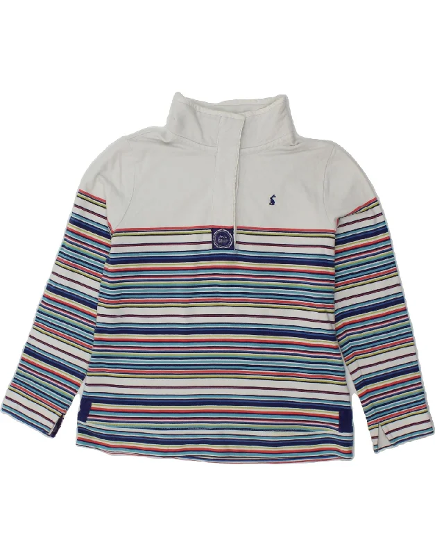 Exclusive Preview JOULES Womens Button Neck Sweatshirt Jumper UK 14 Large White Striped Exclusive Preview JOULES Womens Button Neck Sweatshirt Jumper UK 14 Large White Striped