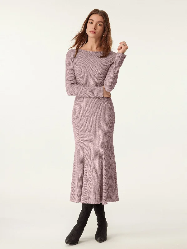 Limited Edition Boatneck Flare Midi Dress