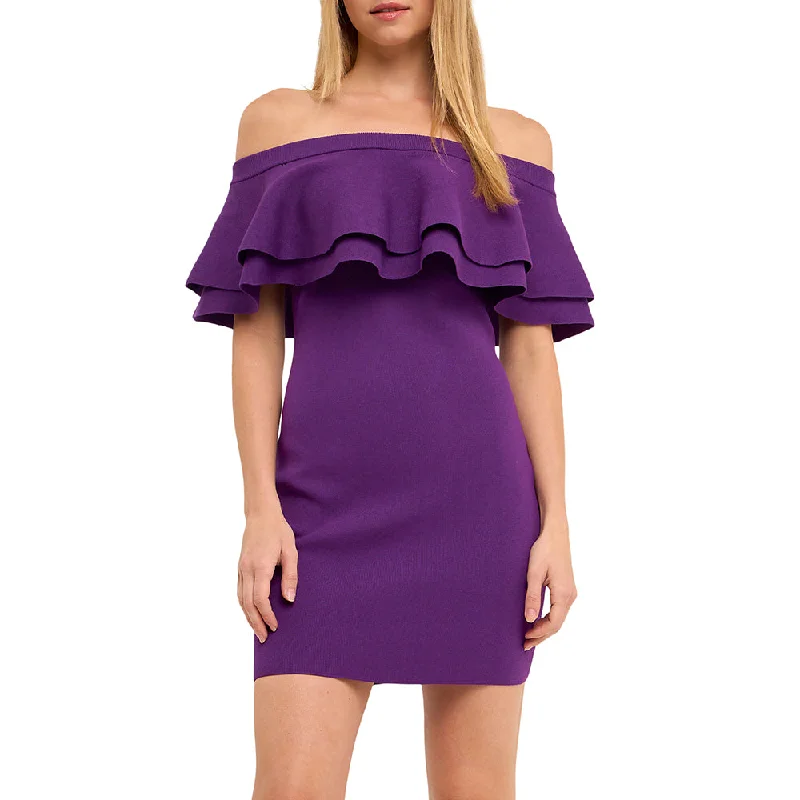 Deep Discounts Off-The-Shoulder Mini Dress