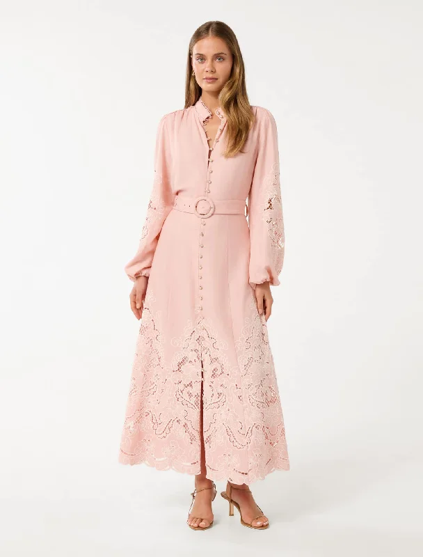 Extra Discounts Ebony Embroidered Midi Dress
