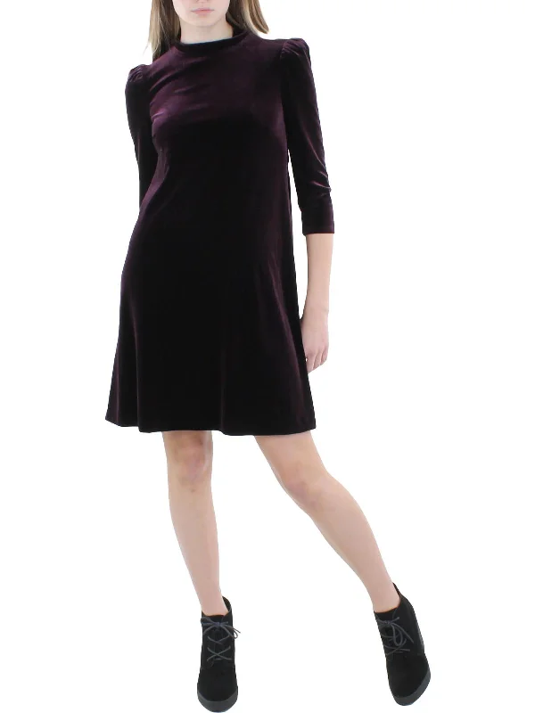 The Best Prices Womens Velvet Trapeze Cocktail and Party Dress