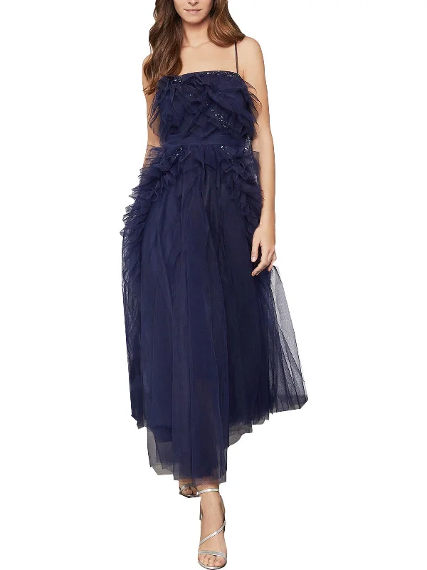 Exclusive Savings Womens Tulle Rhinestone Formal Dress