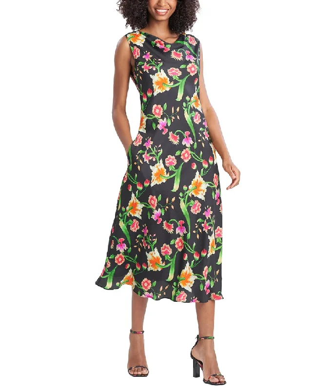 Massive Deals Natori Chikayo Silk Bias Cowl Dress