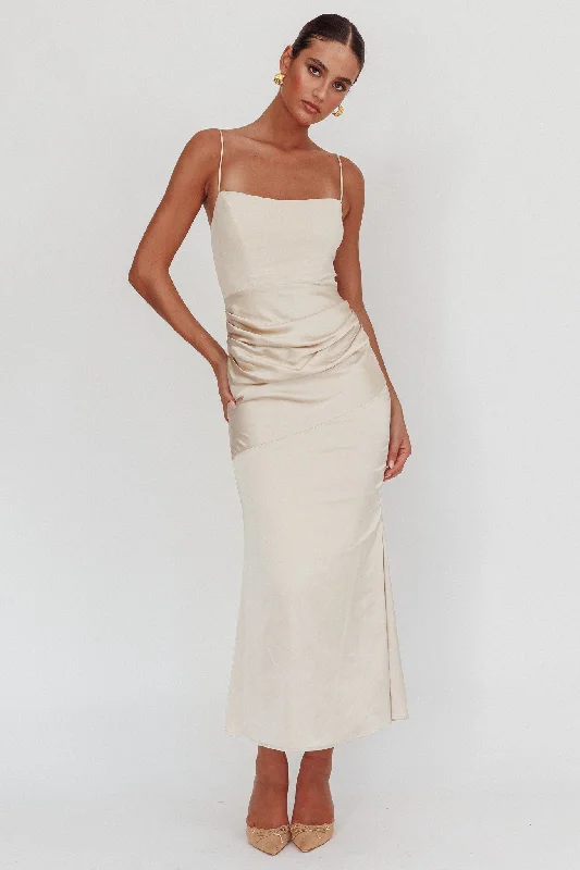 Clearance Event Morella Draped Waist Maxi Dress Champagne