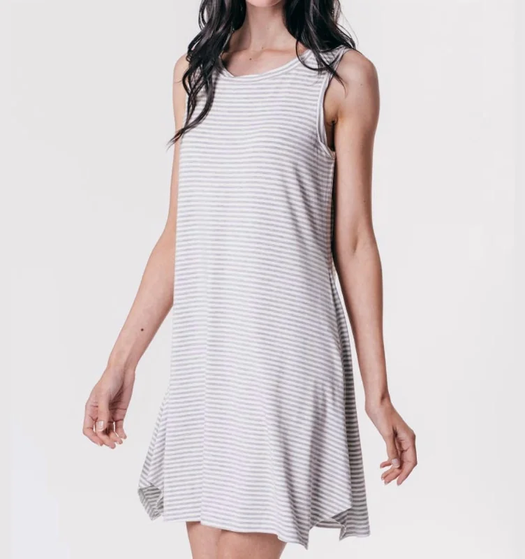 New Arrival Rock N Roll Dress in Mini Stripe/Lt Gray&Ivory