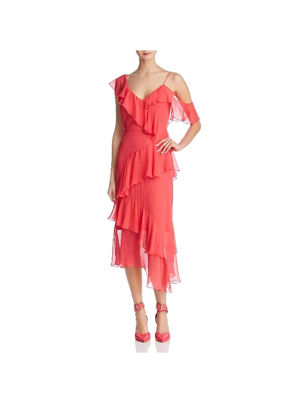 Lowest Price Womens Silk One Shoulder Cocktail Dress