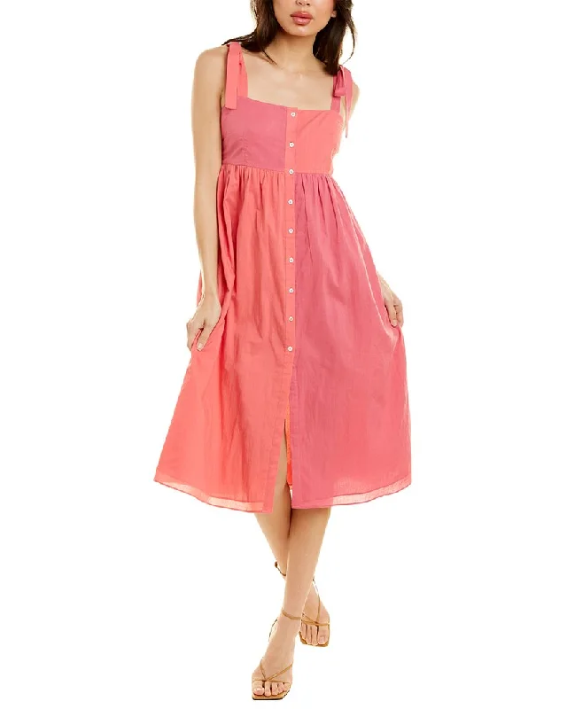 Closeout Celina Moon Tie Shoulder Sleeveless Midi Dress