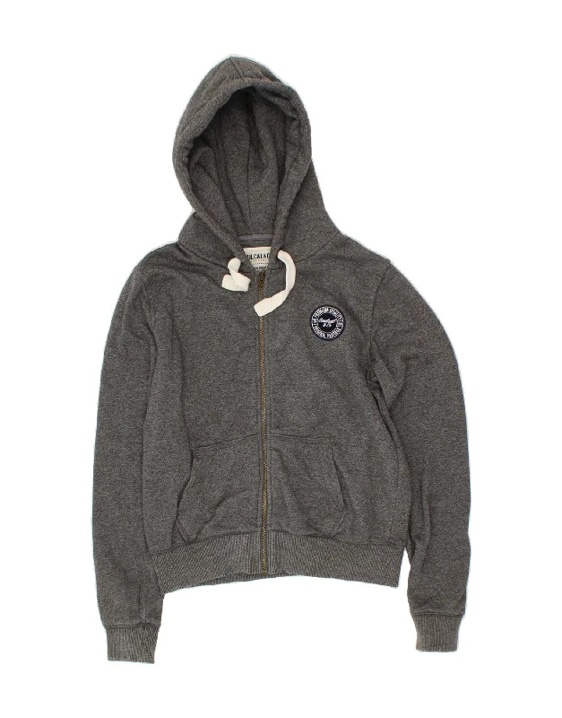 Final Clearance SOULCAL&CO Womens Zip Hoodie Sweater UK 14 Large Grey Cotton