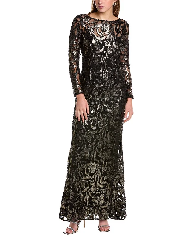 Limited Edition Adrianna Papell Fil Coupe Maxi Dress