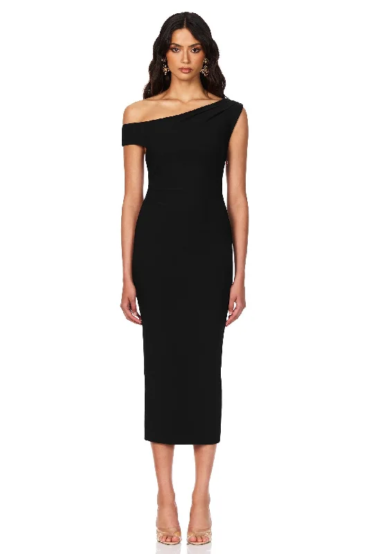 Stock Clearance Nookie Natalia Midi Dress - Black