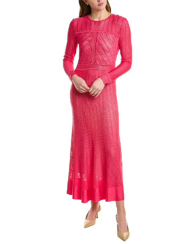 Major Savings St. John Mesh Knit Flared Dress