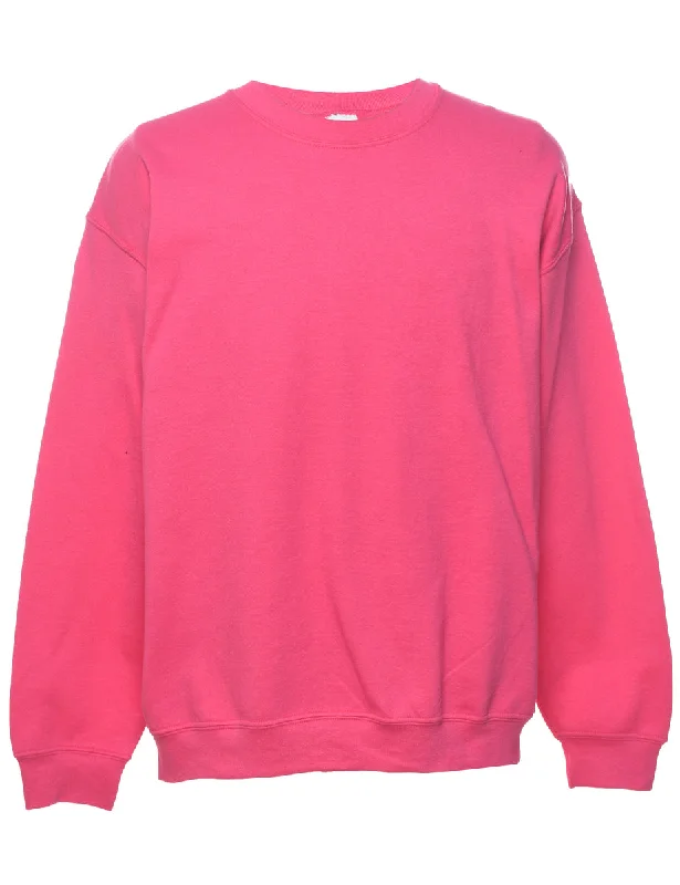 Midnight Madness Pink Plain Sweatshirt - L