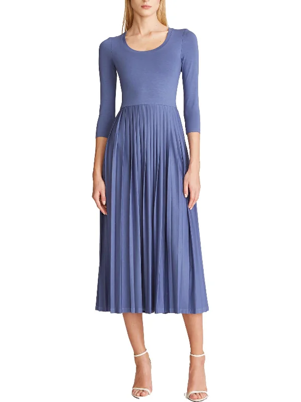 Special Offer Amy Womens Pleated Long Sleeves T-Shirt Dress