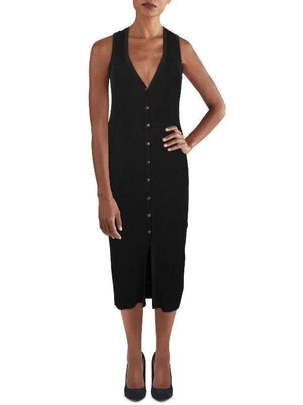 Super Sale Simon Womens V-Neck Sleeveless Sweaterdress